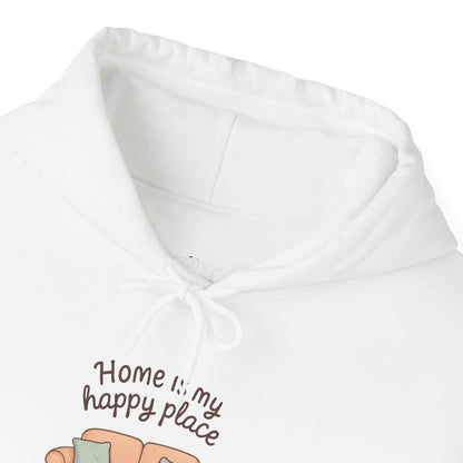 Hooded Sweatshirt - 'Home Is My Happy Place' Design Boho Wear