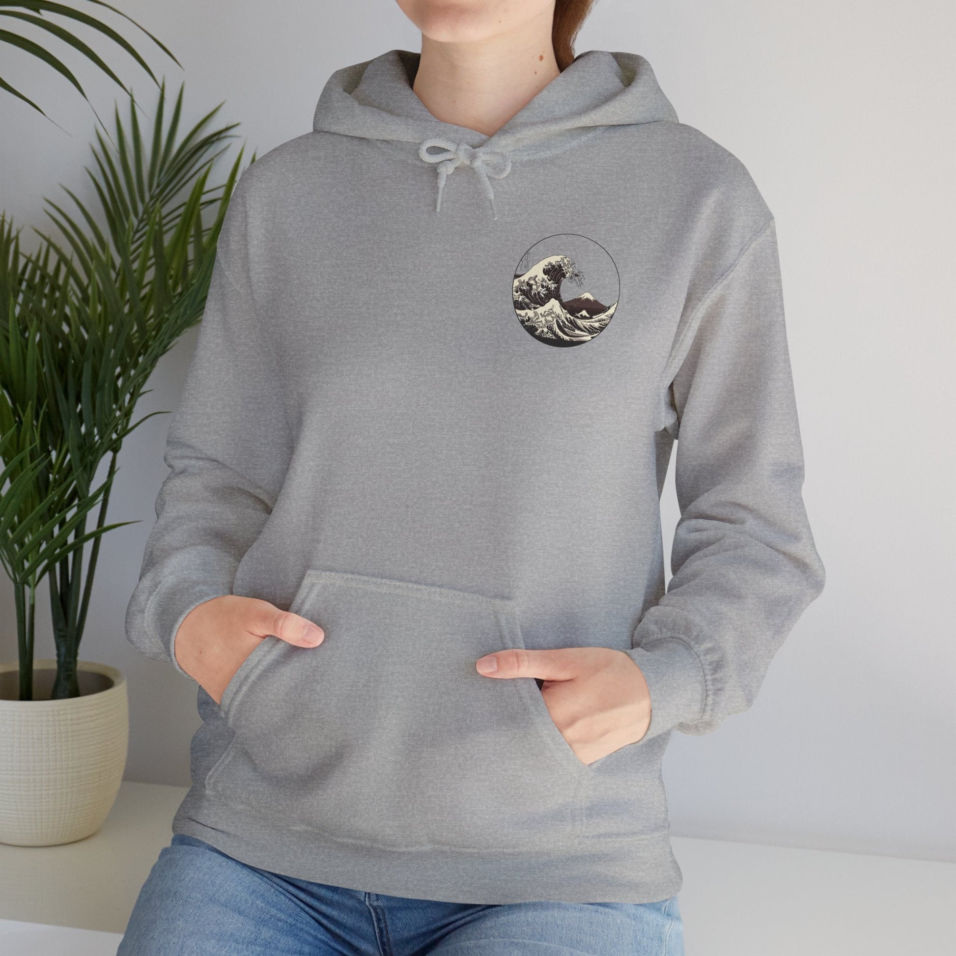 Ocean Wave Graphic Hoodie, Unisex Sweatshirt Gift, Beach Lover Apparel, Cozy Layering, Nature-Inspired Gift Printify