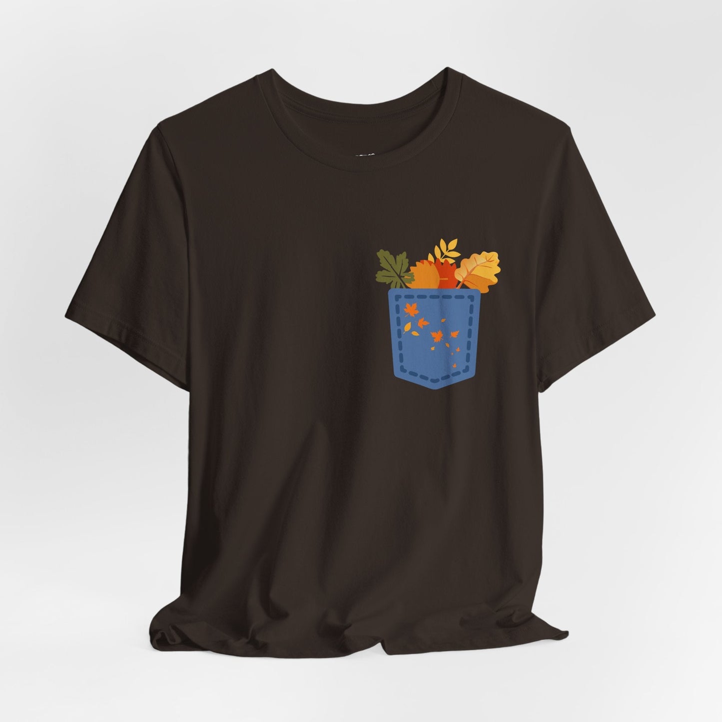 Pocket Boho Tee - Funny Botanic Autumn Design Printify