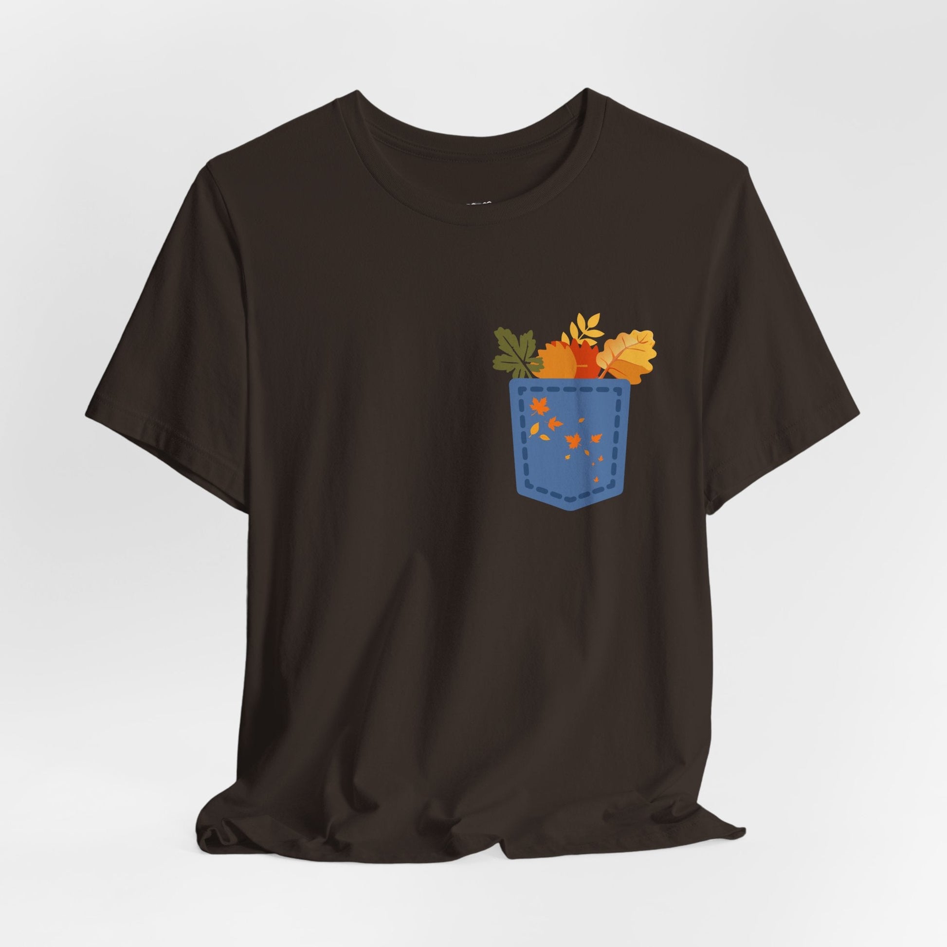 Pocket Boho Tee - Funny Botanic Autumn Design Printify