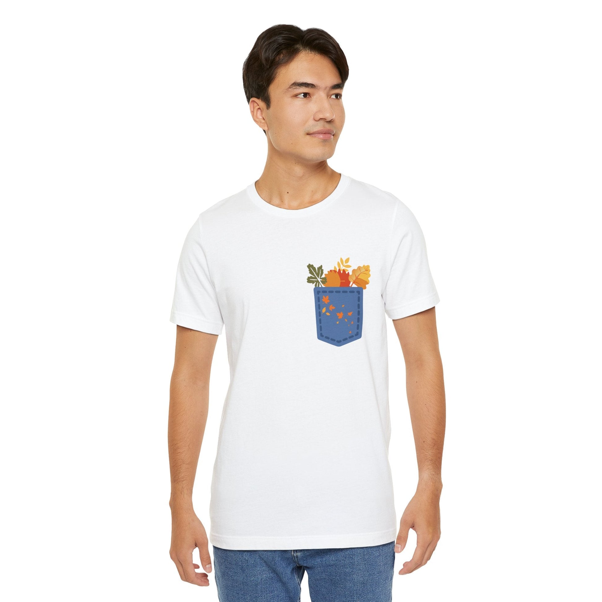 Pocket Boho Tee - Funny Botanic Autumn Design Printify