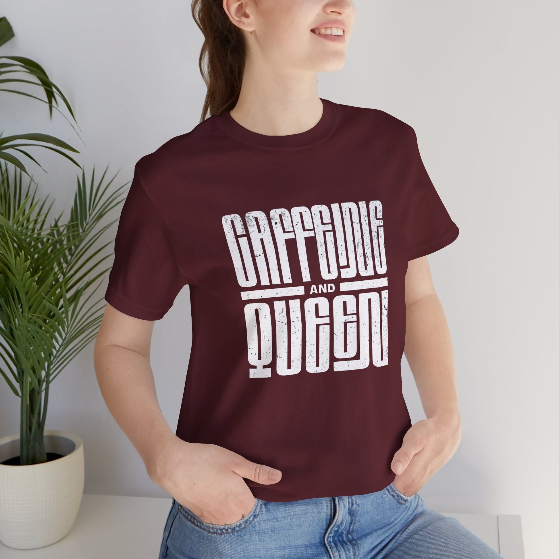 T-Shirt for Coffee Lovers - Caffeine Queen Design Boho Wear