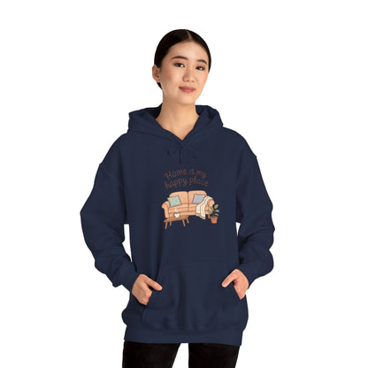 Hooded Sweatshirt - 'Home Is My Happy Place' Design Boho Wear