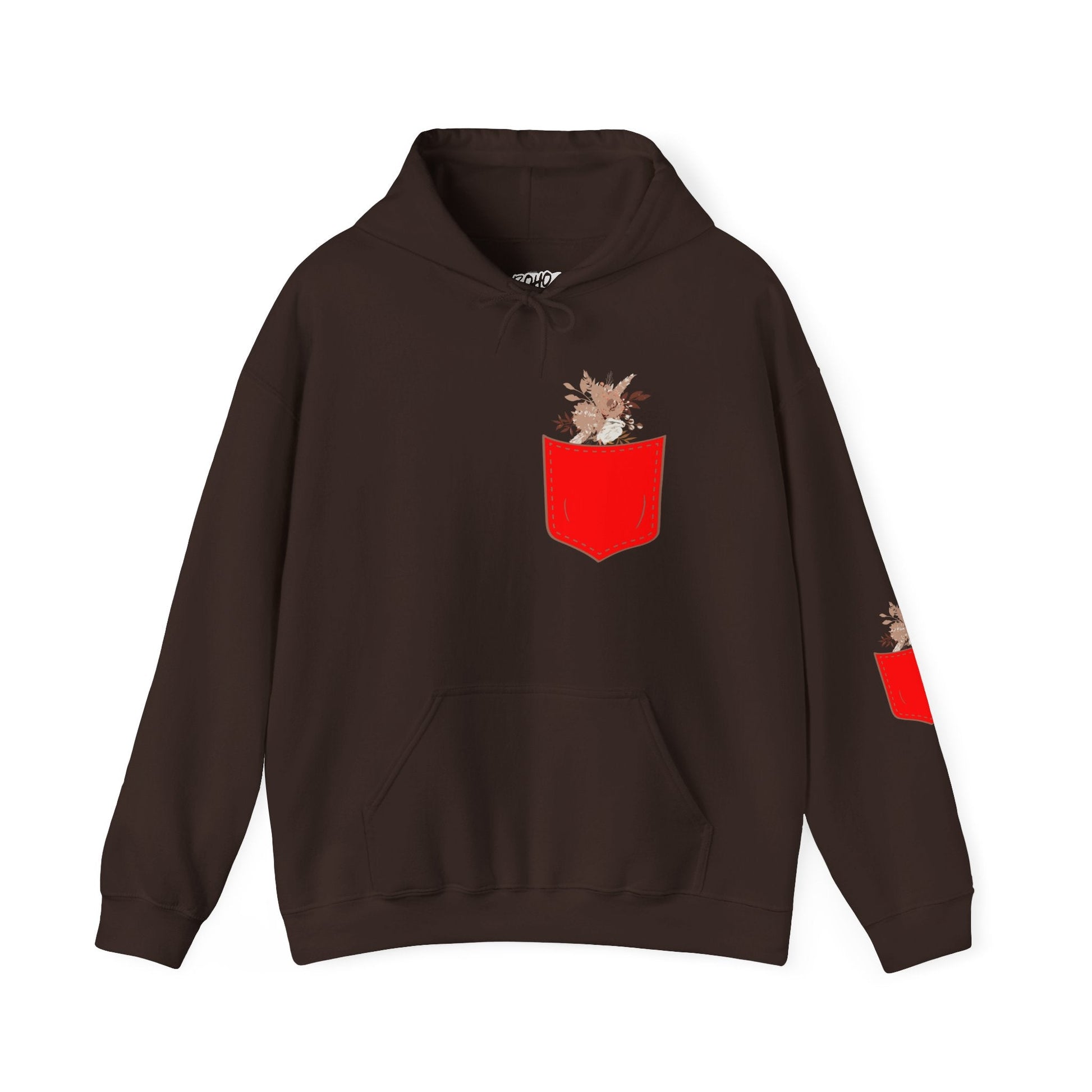 Funny Botanic Autumn Unisex Hoodie Sweatshirt with Pocket Flowers Printify