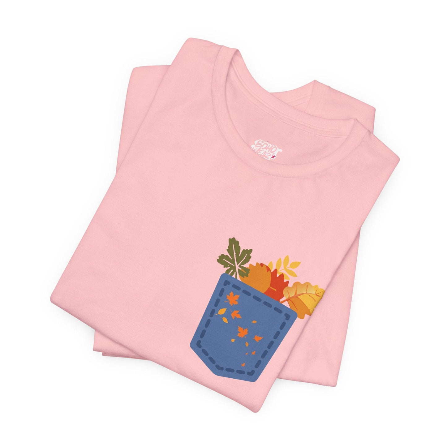 Pocket Boho Tee - Funny Botanic Autumn Design Boho Wear