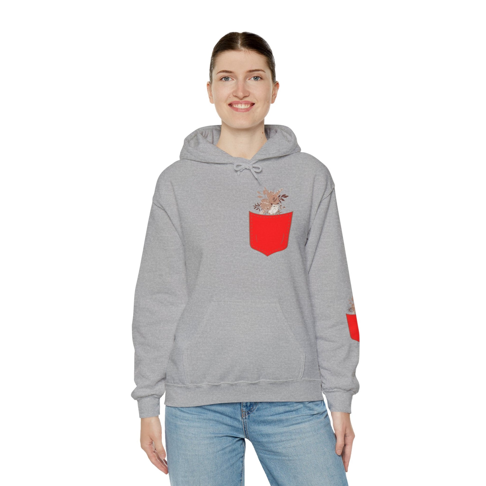 Funny Botanic Autumn Unisex Hoodie Sweatshirt with Pocket Flowers Printify