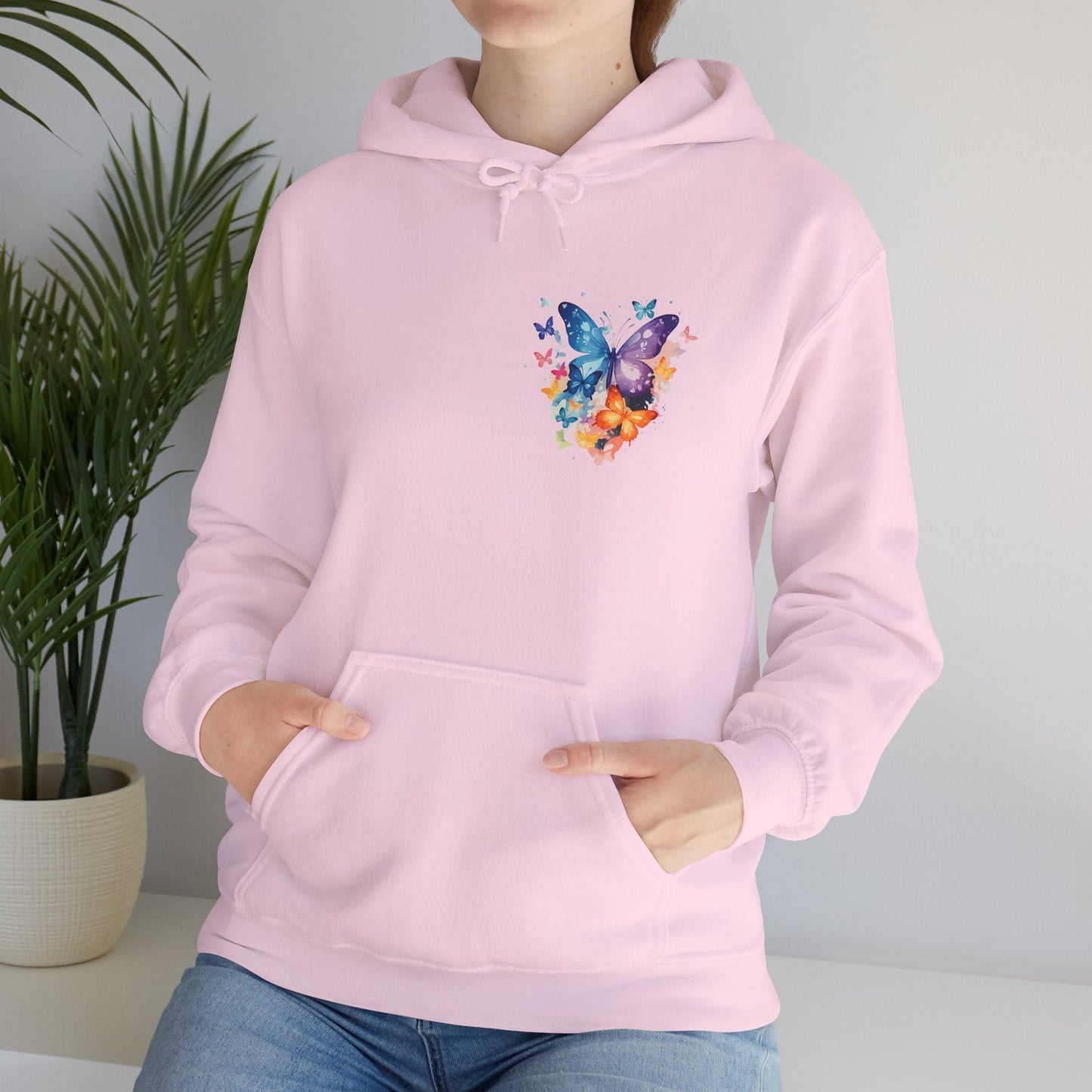 Colorful Butterfly Hoodie - Artistic Unisex Sweatshirt for Spring Adventures Printify