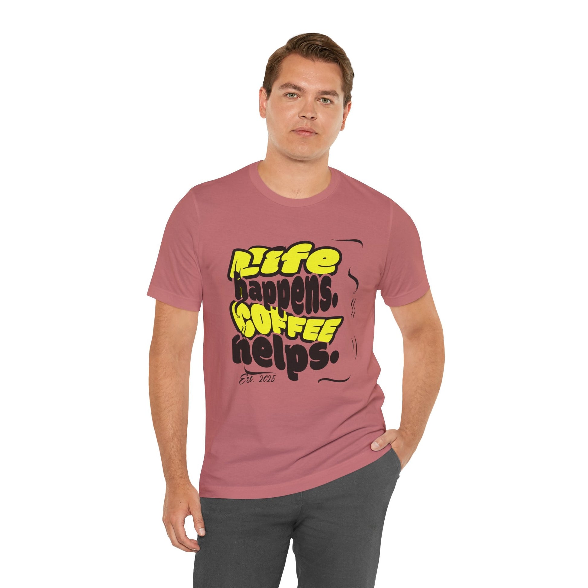 Coffee Lover T-Shirt - Life happens Coffee helps Boho Wear