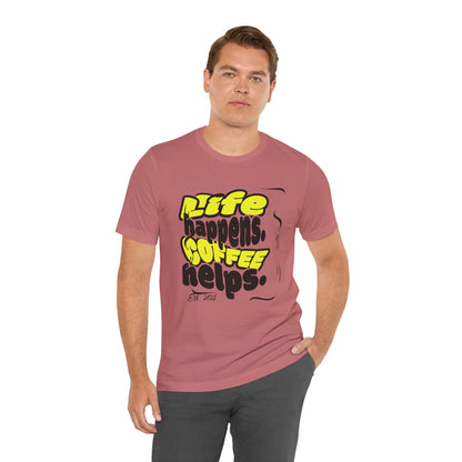 Coffee Lover T-Shirt - Life happens Coffee helps Boho Wear