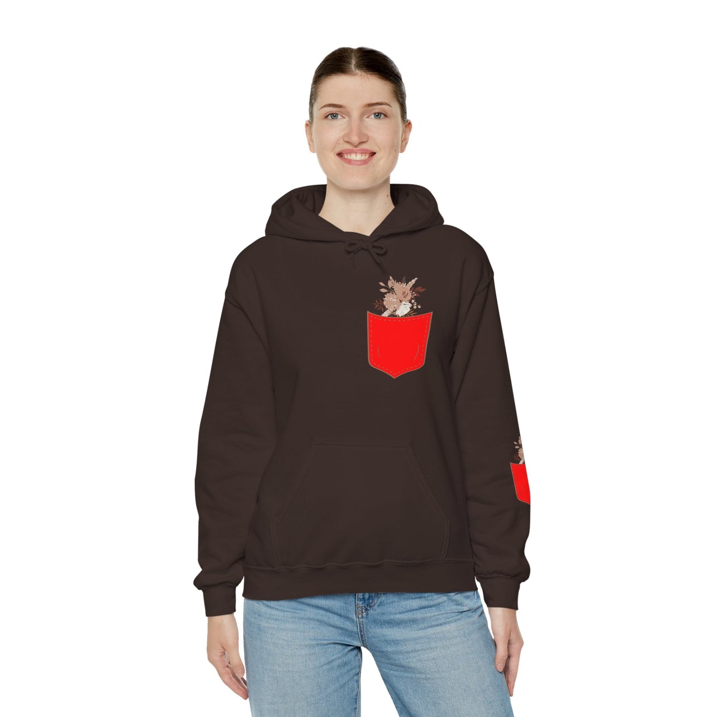 Funny Botanic Autumn Unisex Hoodie Sweatshirt with Pocket Flowers Printify