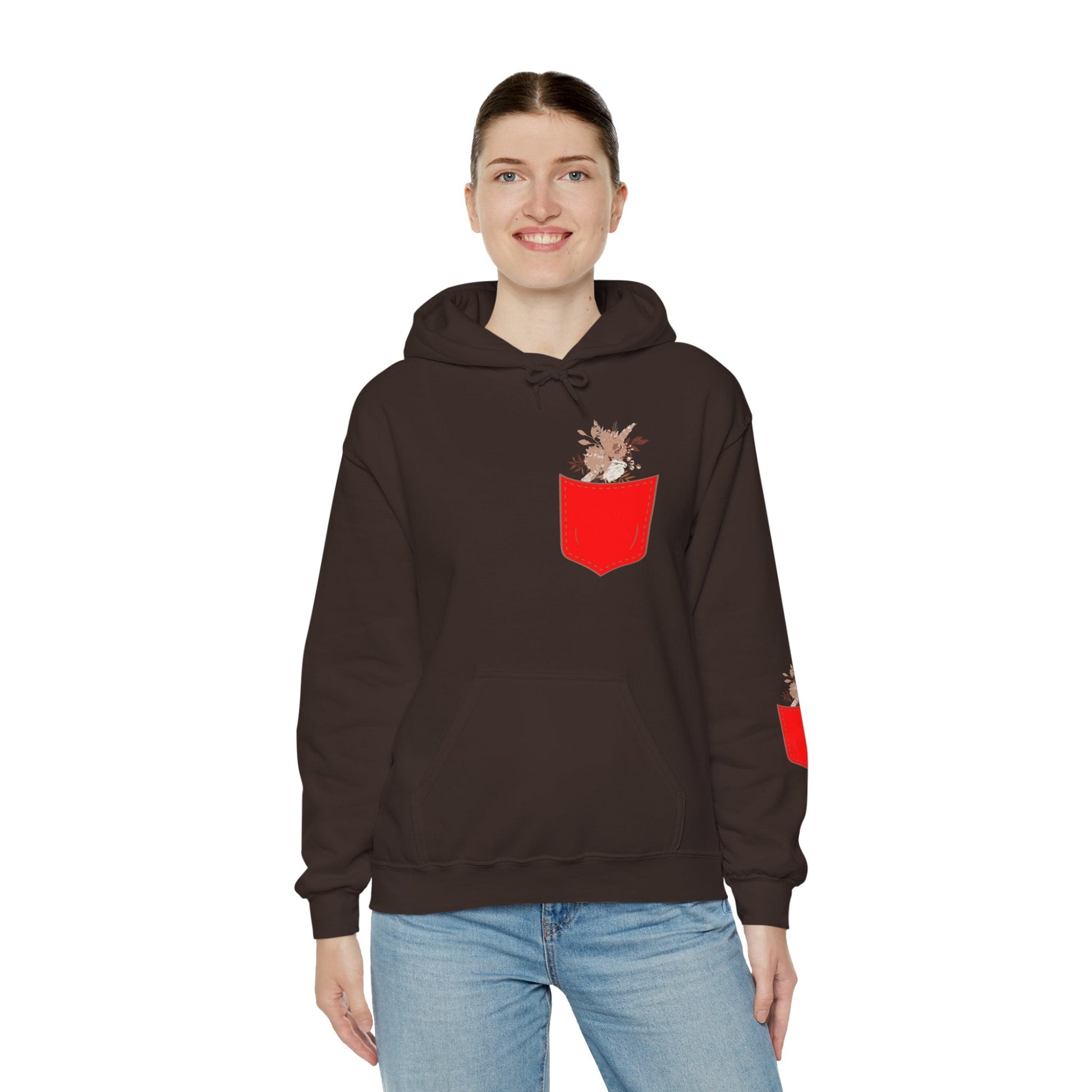 Funny Botanic Autumn Unisex Hoodie Sweatshirt with Pocket Flowers Printify