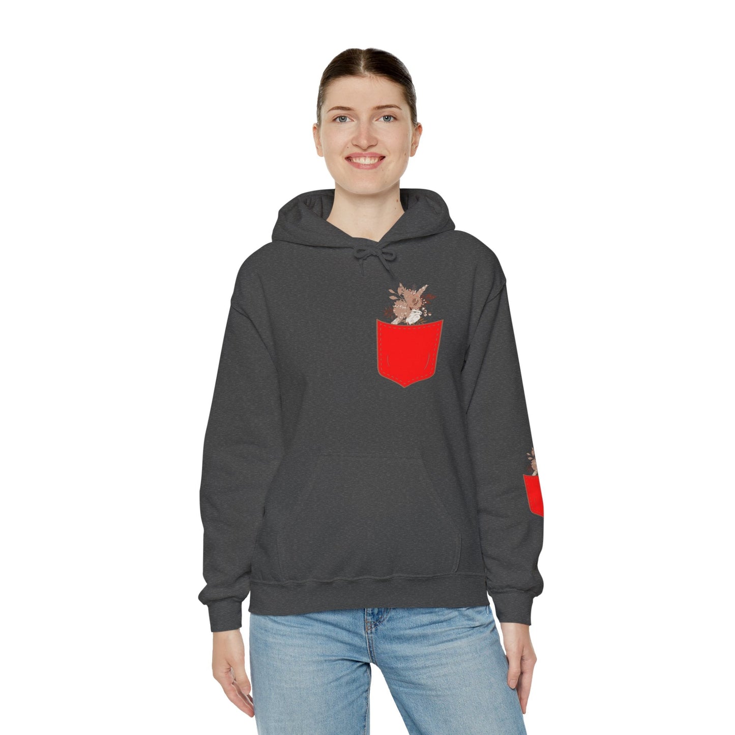 Funny Botanic Autumn Unisex Hoodie Sweatshirt with Pocket Flowers Printify