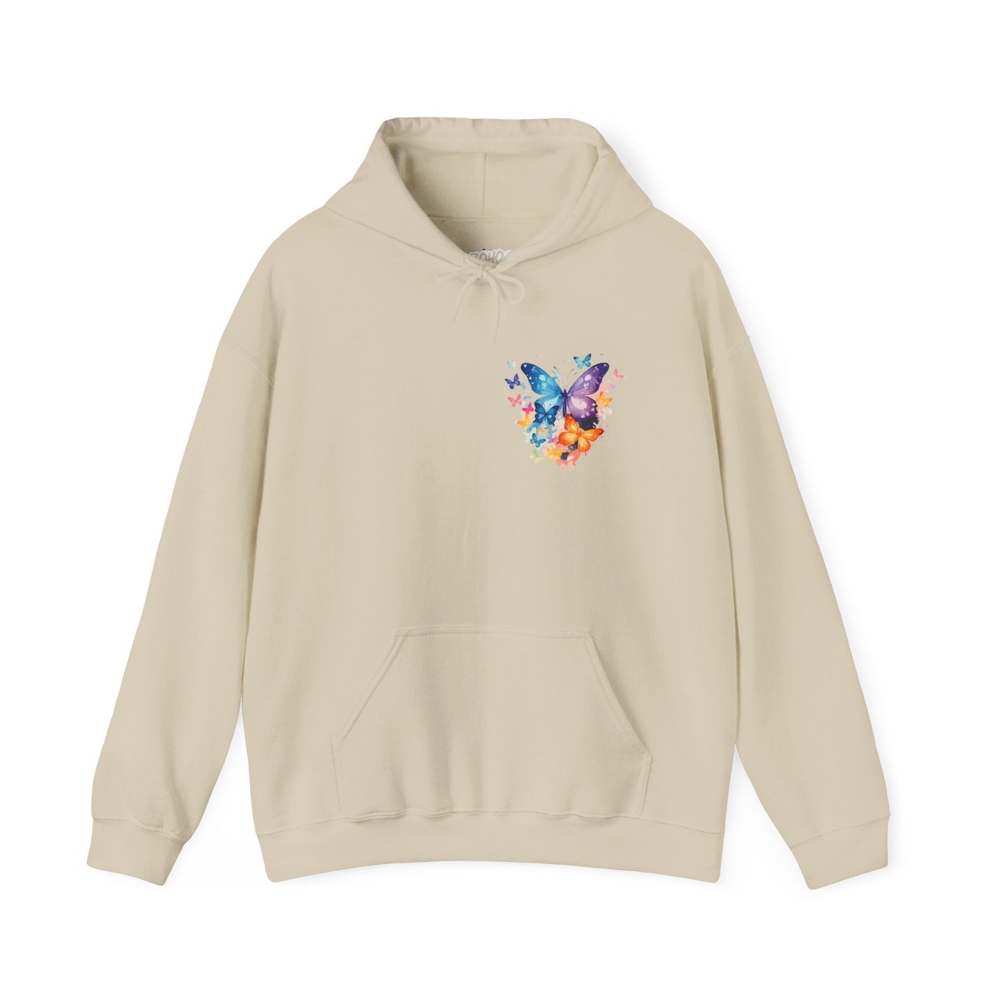 Colorful Butterfly Hoodie - Artistic Unisex Sweatshirt for Spring Adventures Printify