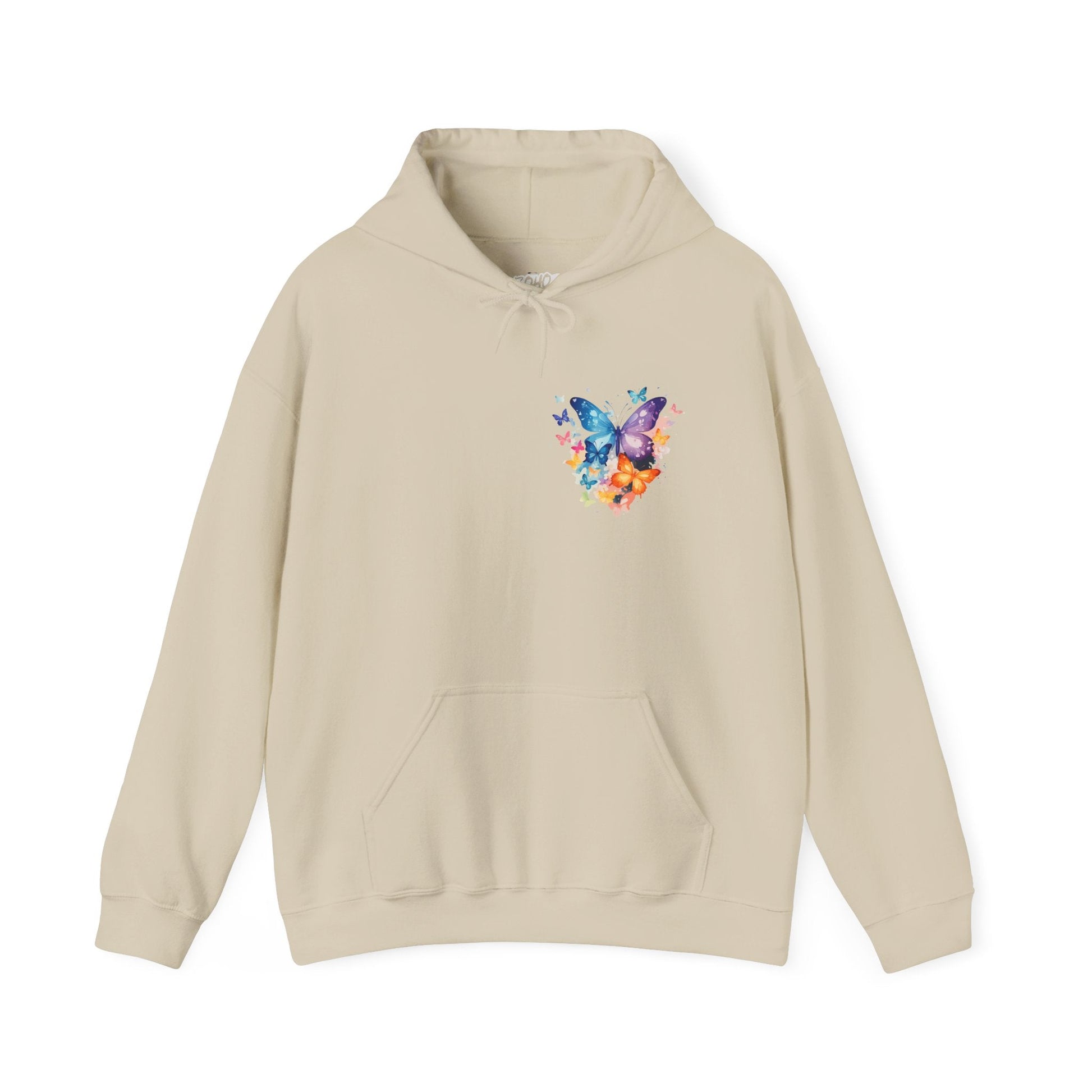 Colorful Butterfly Hoodie - Artistic Unisex Sweatshirt for Spring Adventures Printify