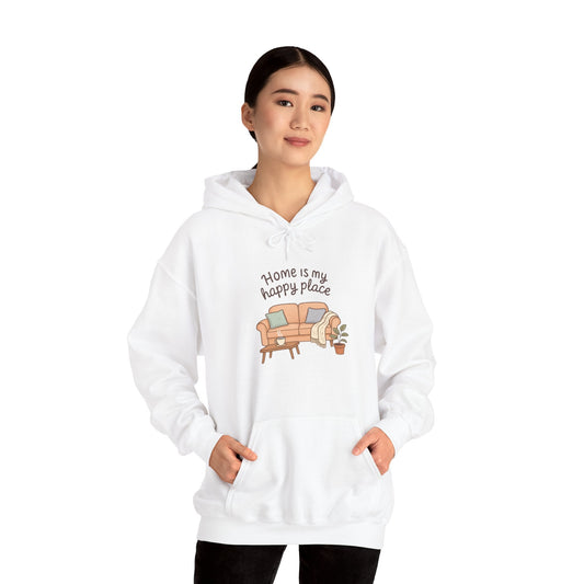 Hooded Sweatshirt - 'Home Is My Happy Place' Design Boho Wear