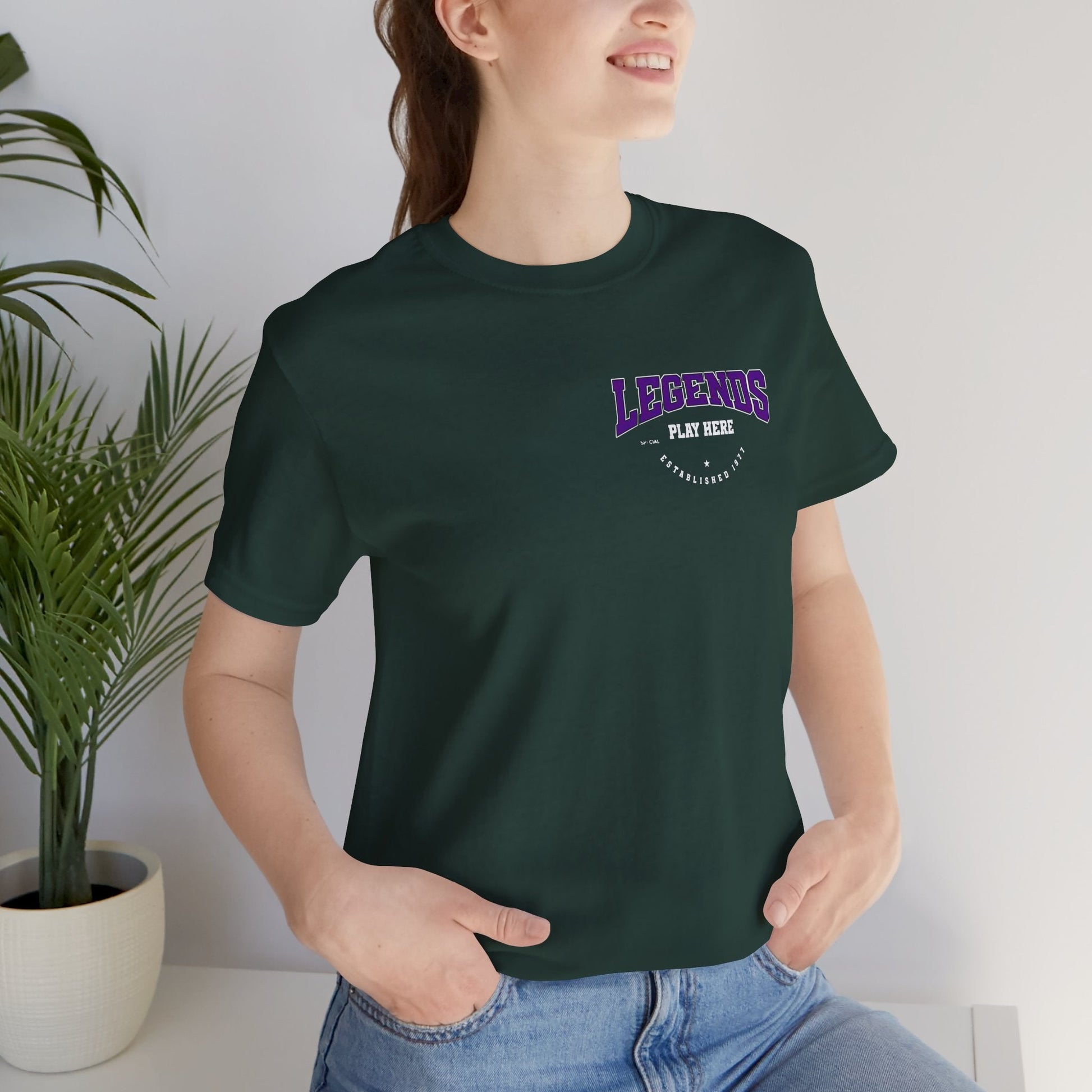 Legends Play Here Tee, Casual Unisex T-Shirt, Gift for Gamers, Birthday, Sports Fan Apparel, Comfortable Everyday Wear Boho Wear