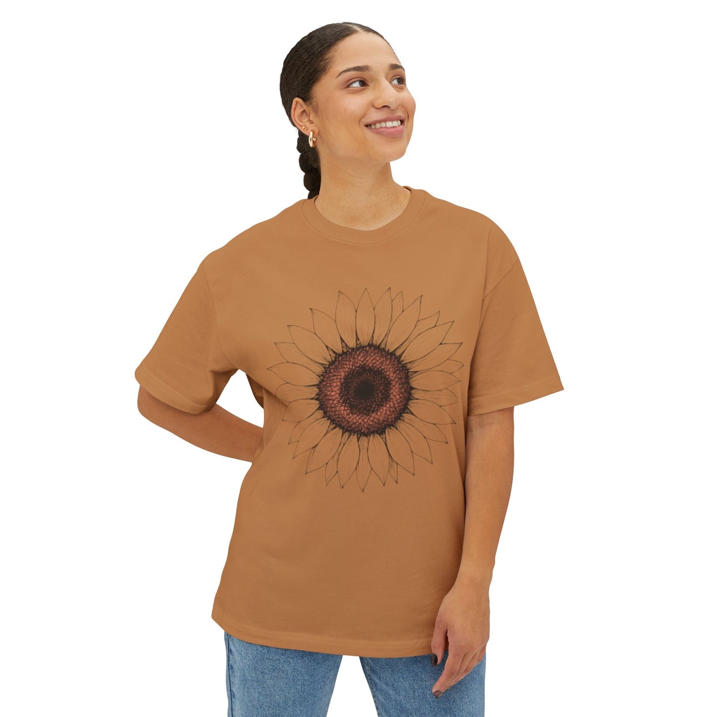 Sunflower Boho Oversized Tee - Funny Unisex T-Shirt Boho Wear