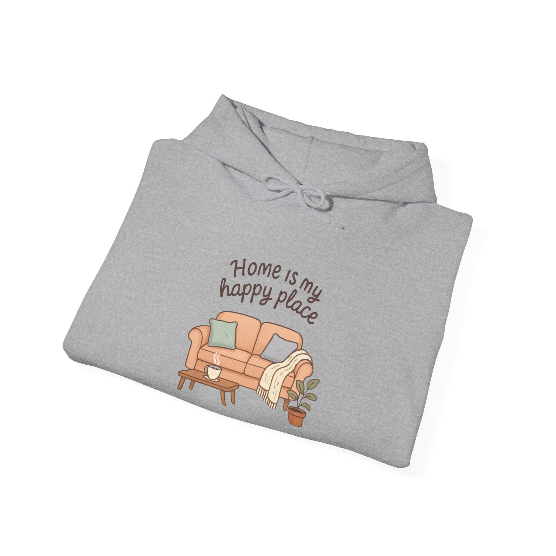Hooded Sweatshirt - 'Home Is My Happy Place' Design Boho Wear