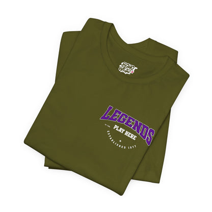 Legends Play Here Tee, Casual Unisex T-Shirt, Gift for Gamers, Birthday, Sports Fan Apparel, Comfortable Everyday Wear Boho Wear