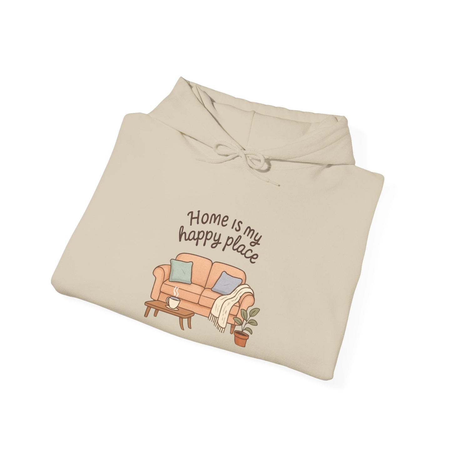 Hooded Sweatshirt - 'Home Is My Happy Place' Design Boho Wear