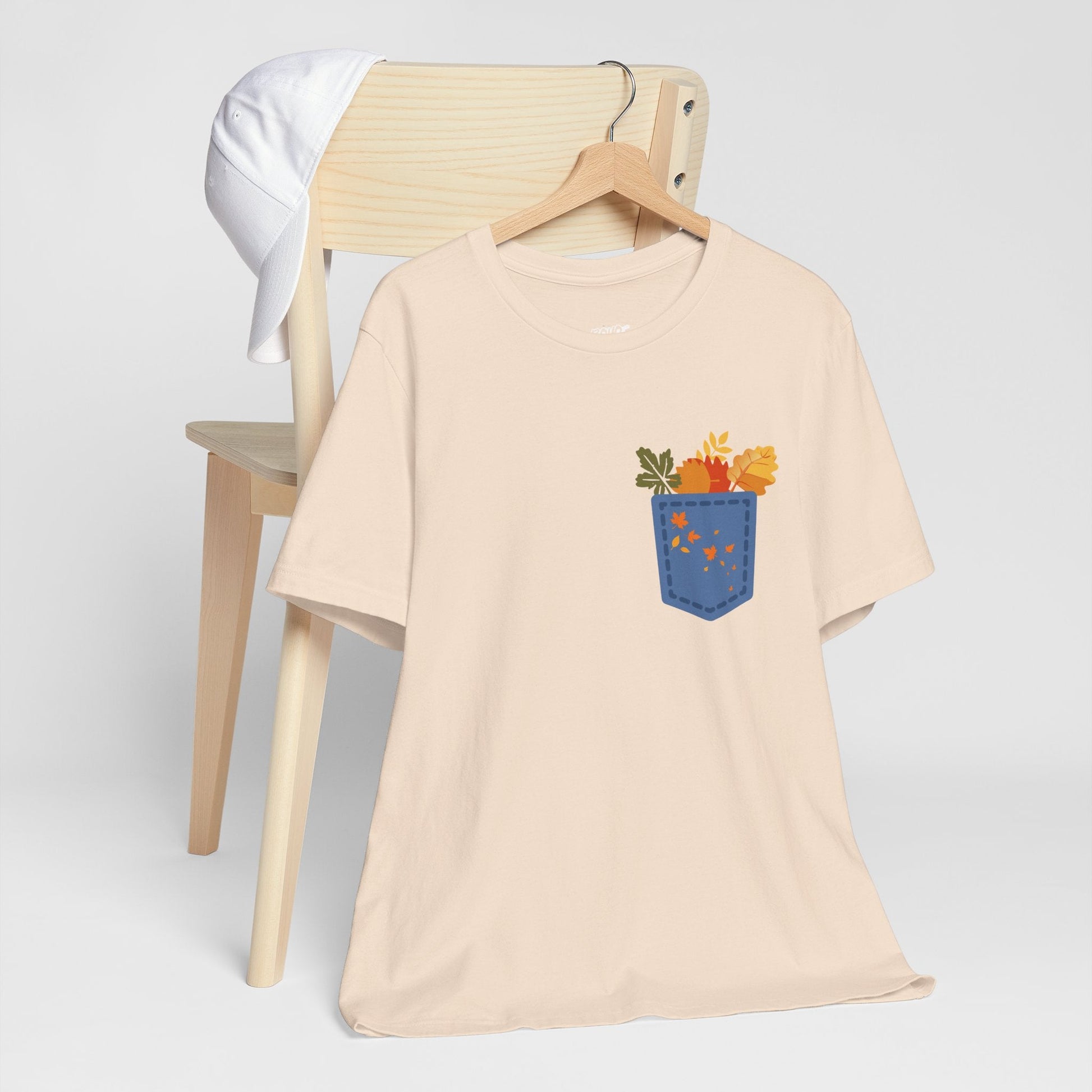 Pocket Boho Tee - Funny Botanic Autumn Design Printify