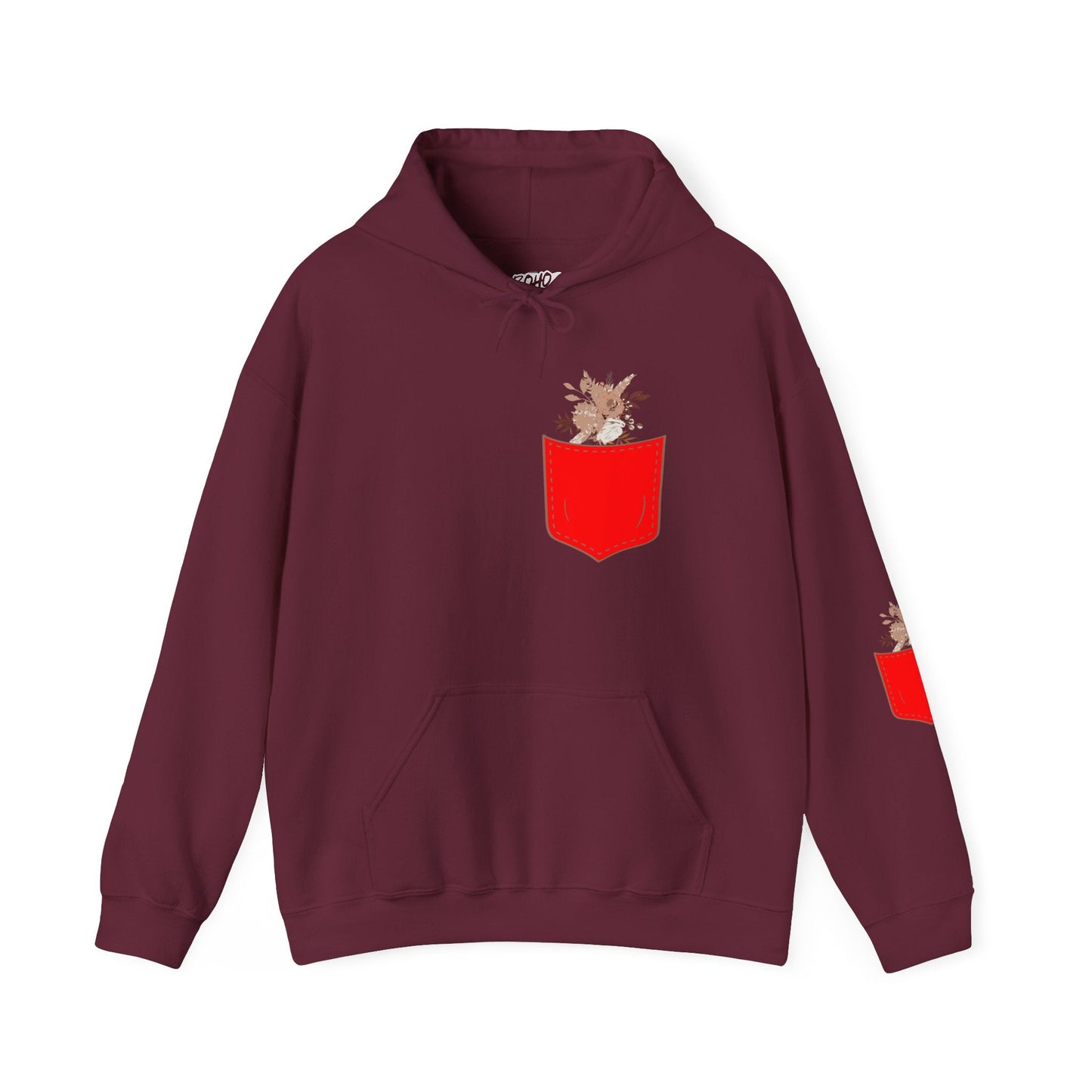 Funny Botanic Autumn Unisex Hoodie Sweatshirt with Pocket Flowers Printify
