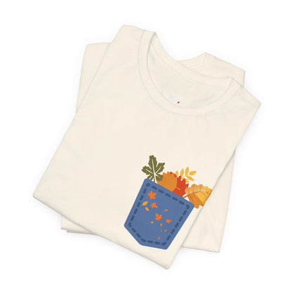 Pocket Boho Tee - Funny Botanic Autumn Design Printify