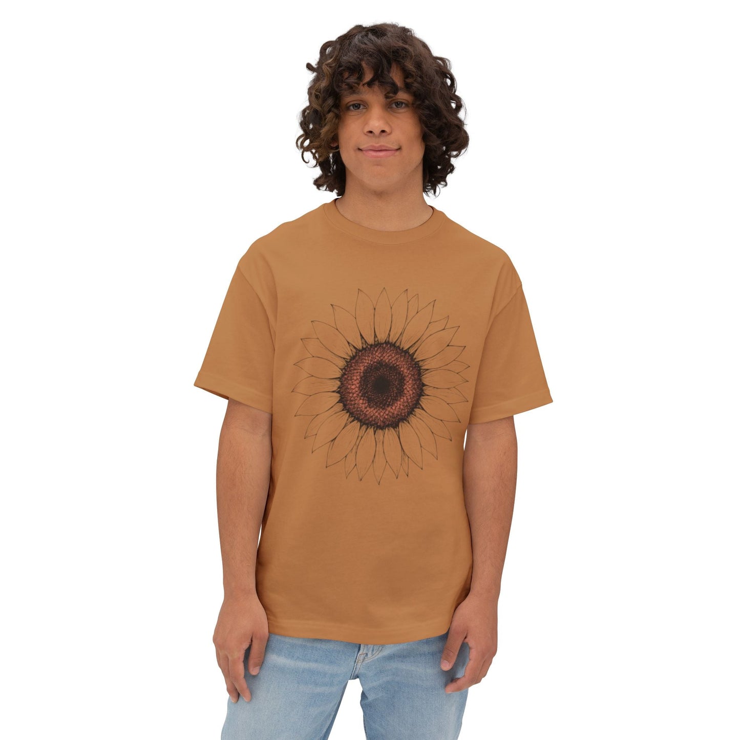 Sunflower Boho Oversized Tee - Funny Unisex T-Shirt Boho Wear
