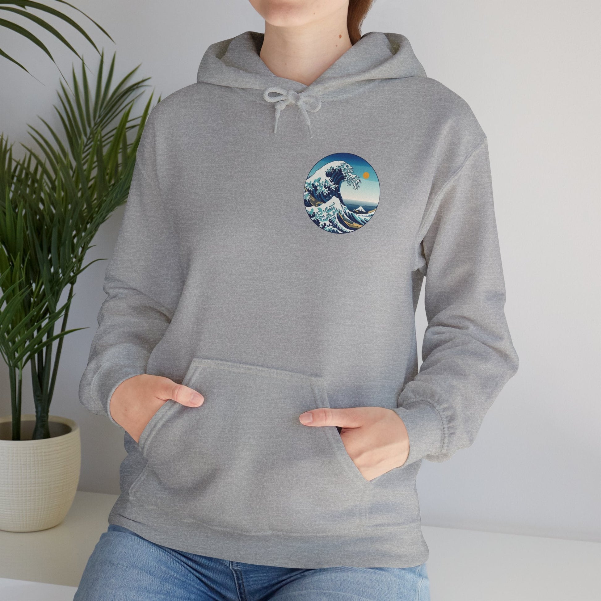 Ocean Wave Graphic Hoodie, Cozy Unisex Sweatshirt, Nature Lover Gift, Beach Vibes Apparel, Art-Inspired Clothing Boho Wear