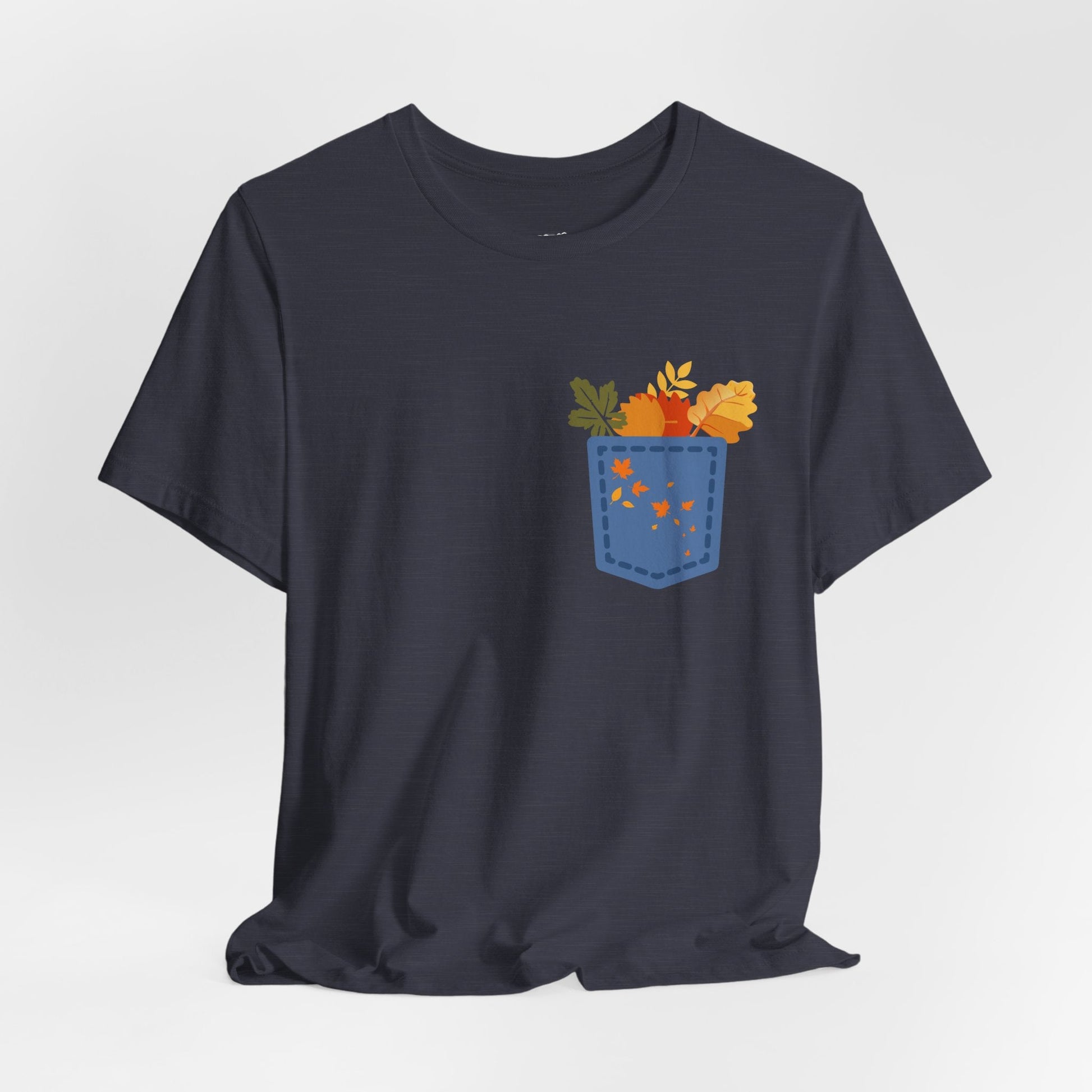 Pocket Boho Tee - Funny Botanic Autumn Design Printify