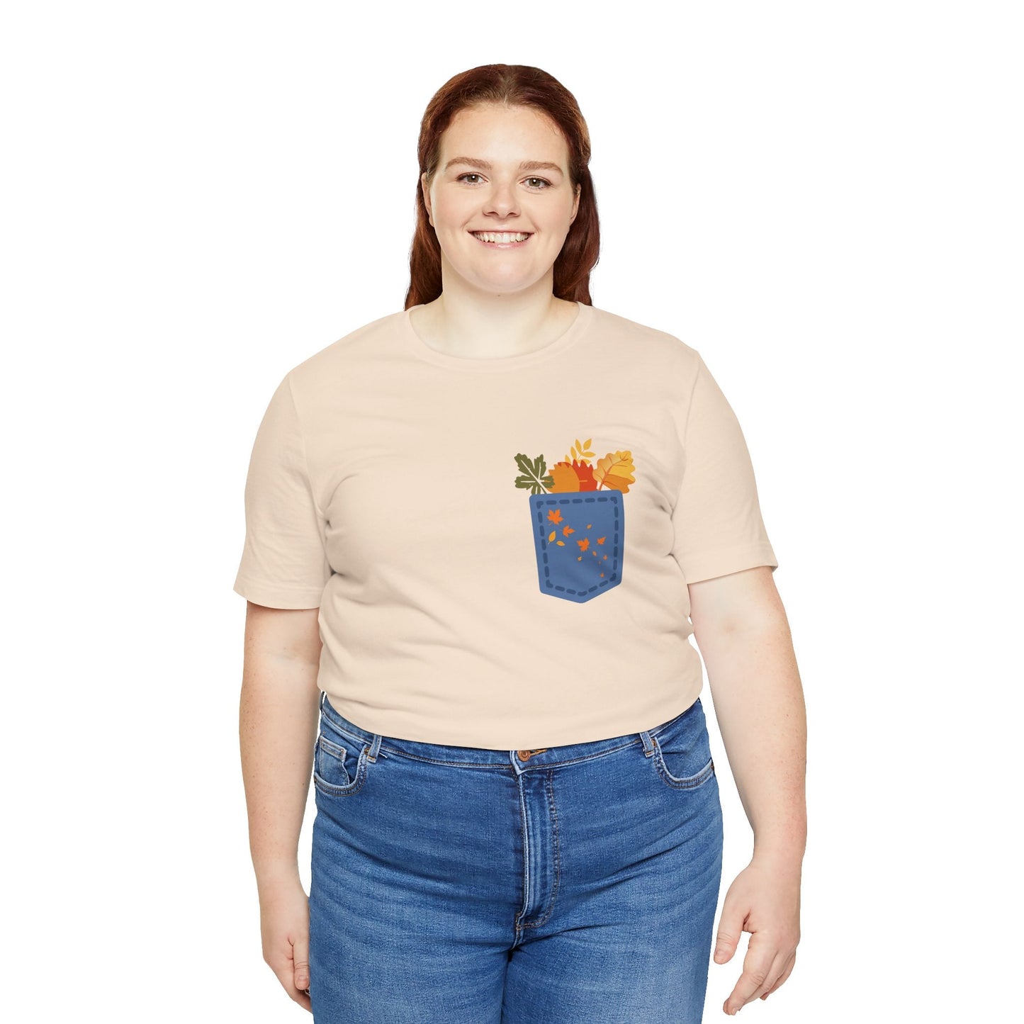 Pocket Boho Tee - Funny Botanic Autumn Design Printify