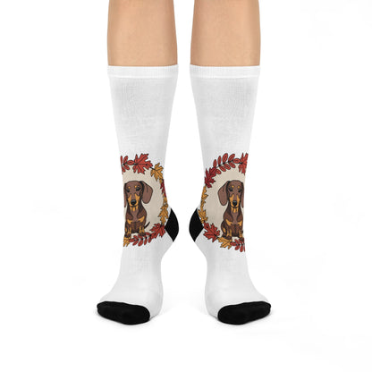 Autumn Dog Lover Crew Socks Printify