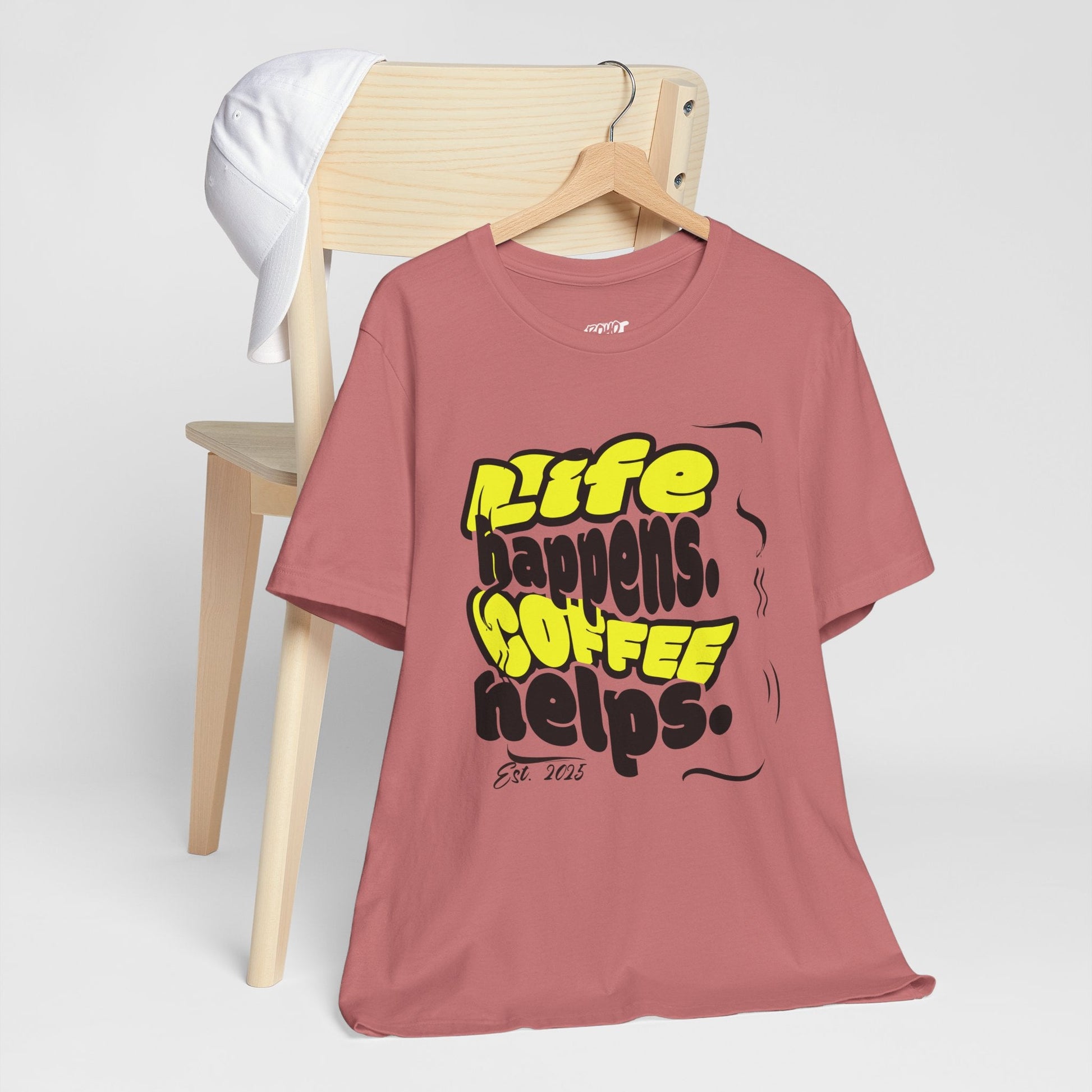Coffee Lover T-Shirt - Life happens Coffee helps Boho Wear
