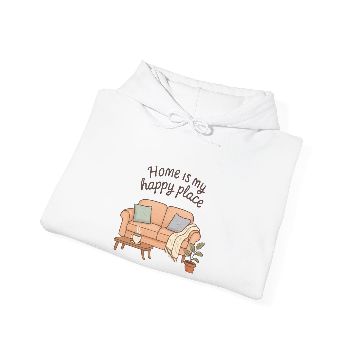 Hooded Sweatshirt - 'Home Is My Happy Place' Design Boho Wear
