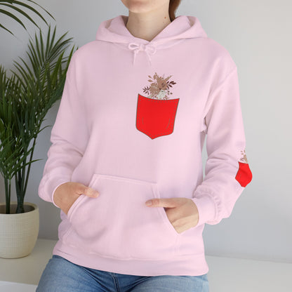 Funny Botanic Autumn Unisex Hoodie Sweatshirt with Pocket Flowers Boho Wear