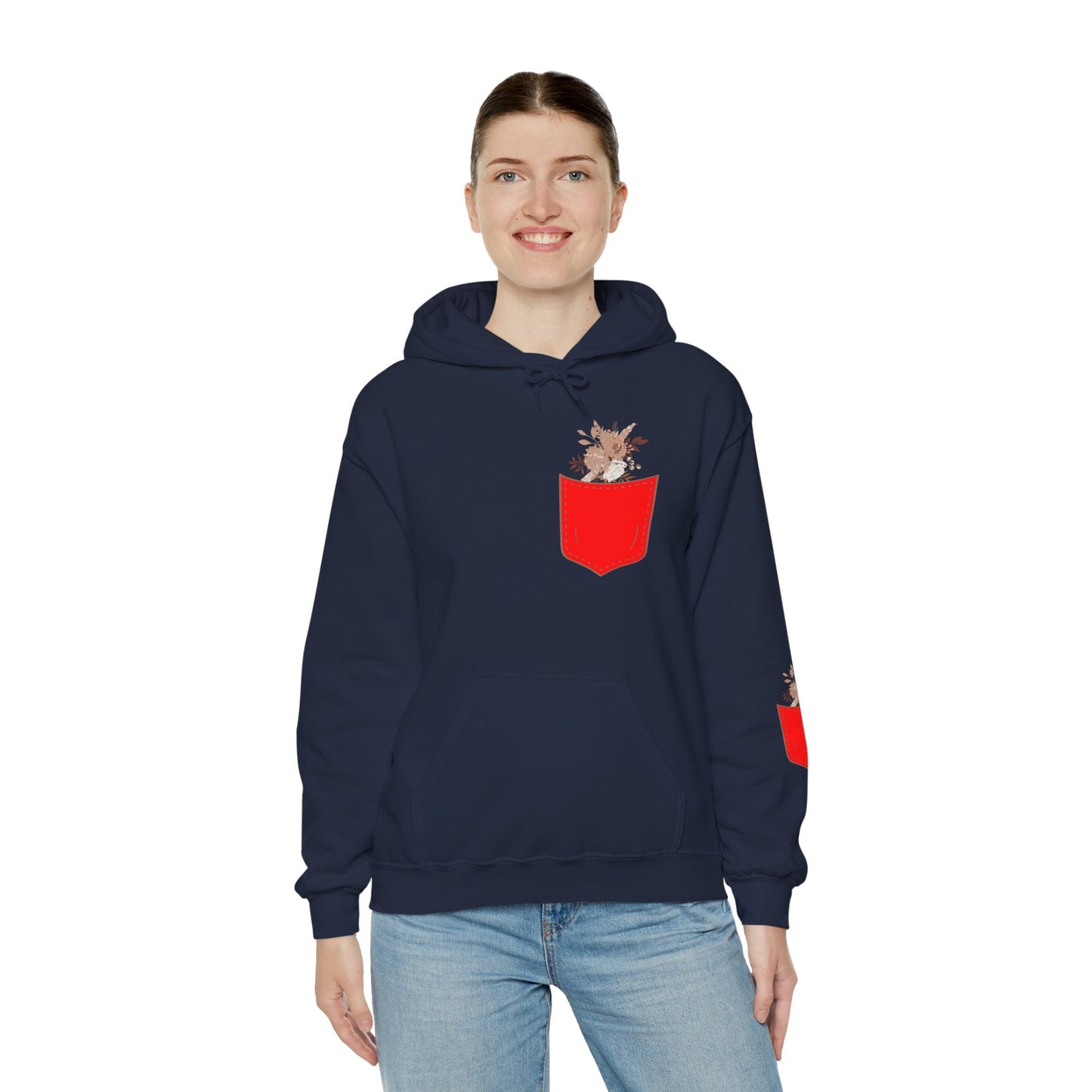 Funny Botanic Autumn Unisex Hoodie Sweatshirt with Pocket Flowers Boho Wear