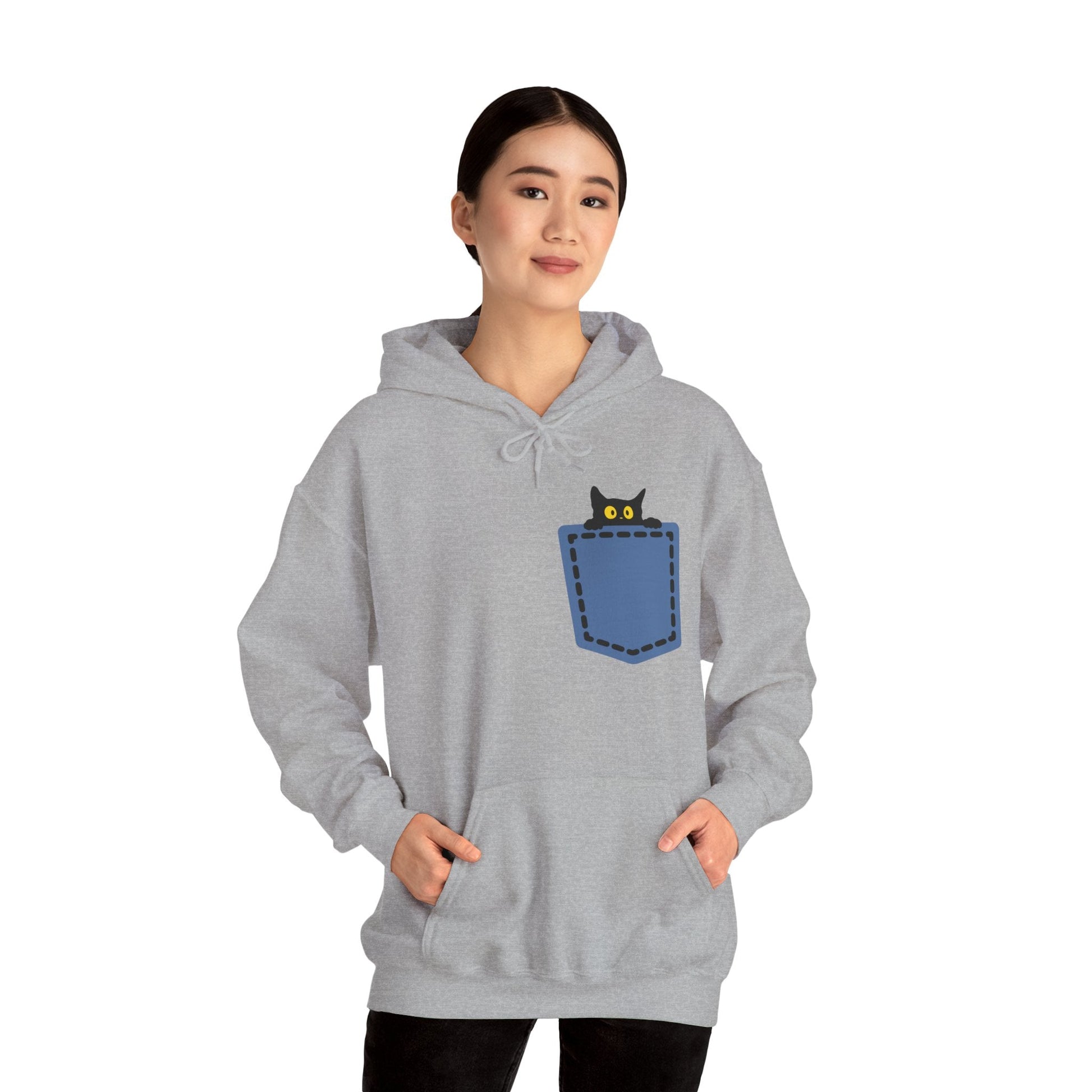 Cat Pocket Hoodie | Cute Cat Lover Gift, Unisex Printify
