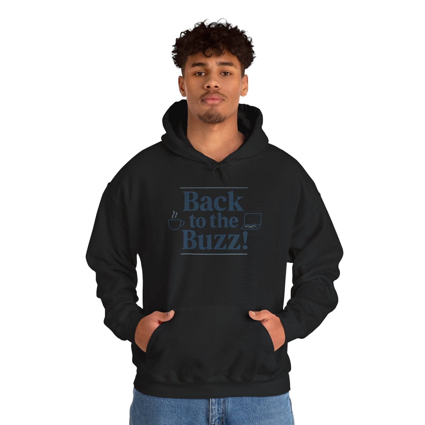 Hooded Sweatshirt - 'back to the buzz' Design Printify