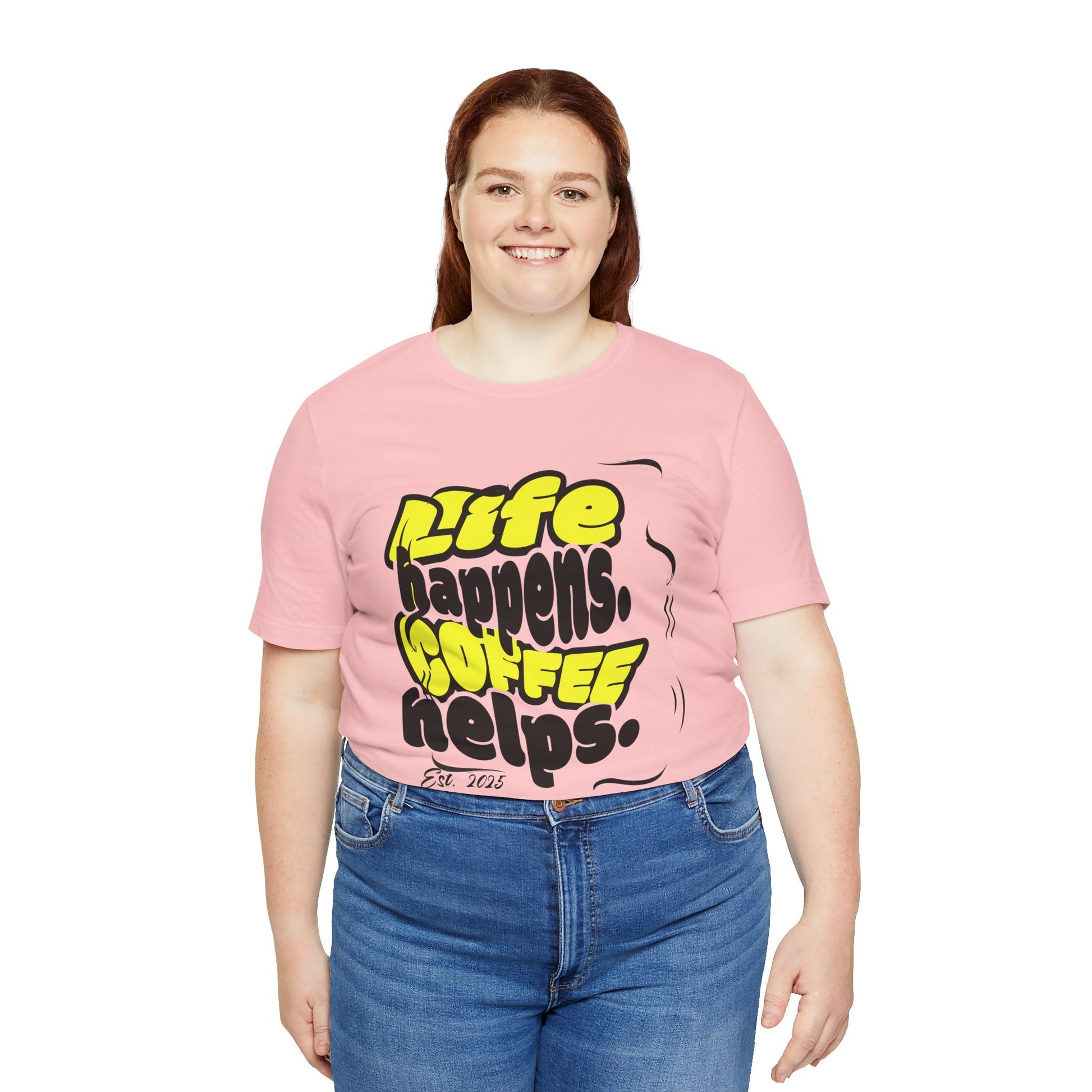 Coffee Lover T-Shirt - Life happens Coffee helps Boho Wear