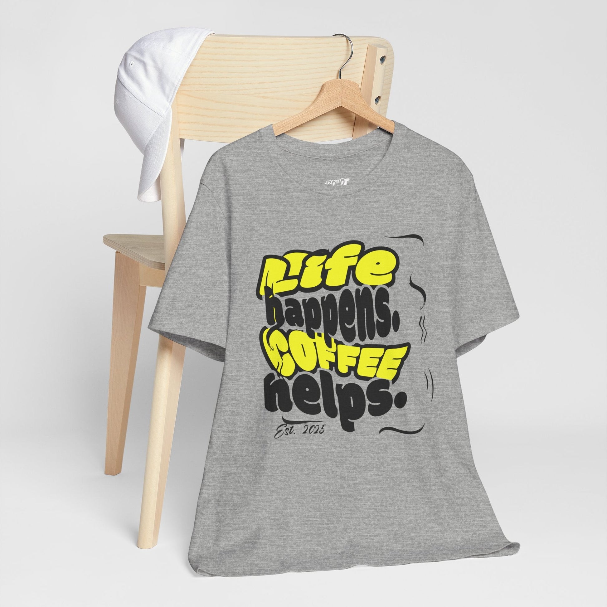 Coffee Lover T-Shirt - Life happens Coffee helps Boho Wear