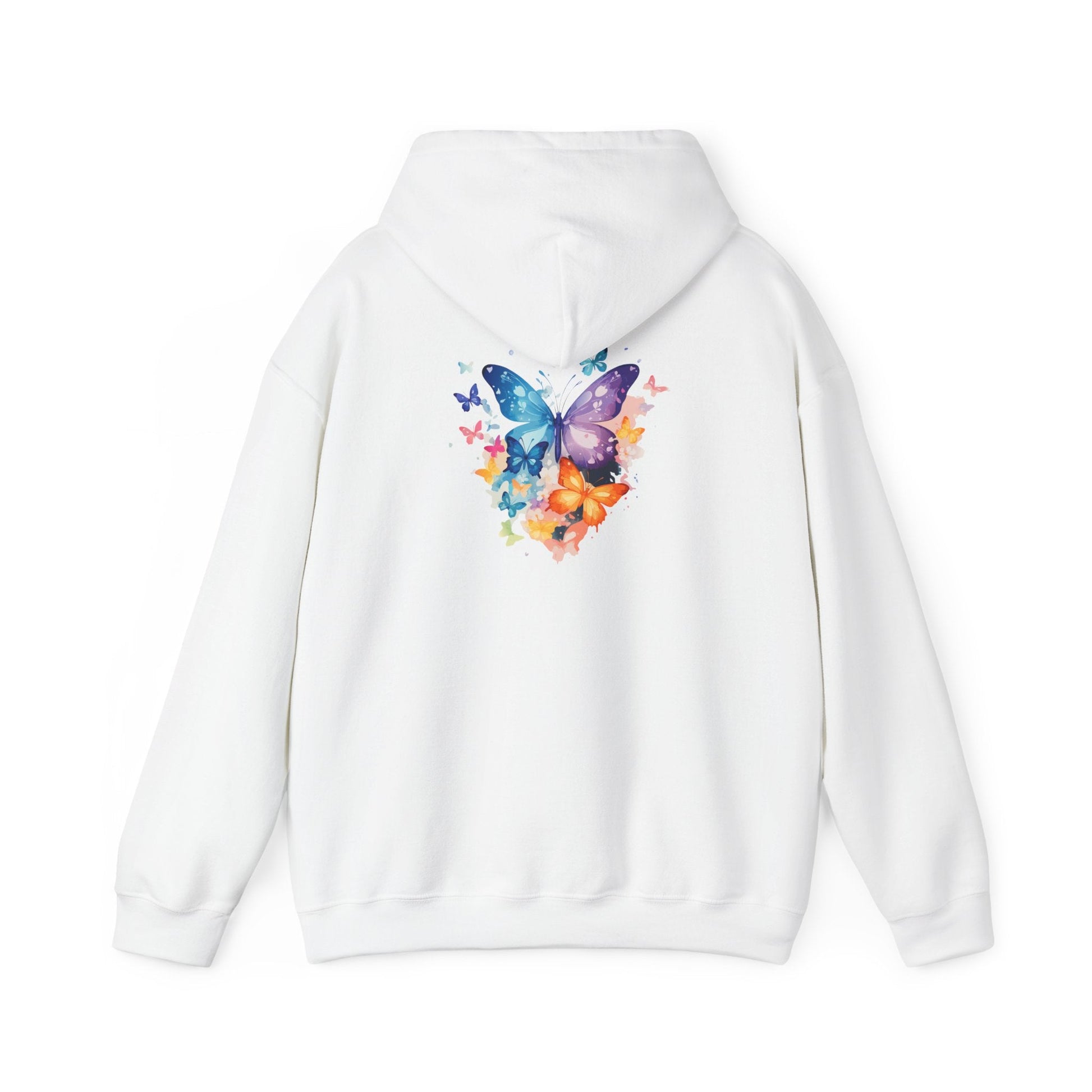 Colorful Butterfly Hoodie - Artistic Unisex Sweatshirt for Spring Adventures Printify