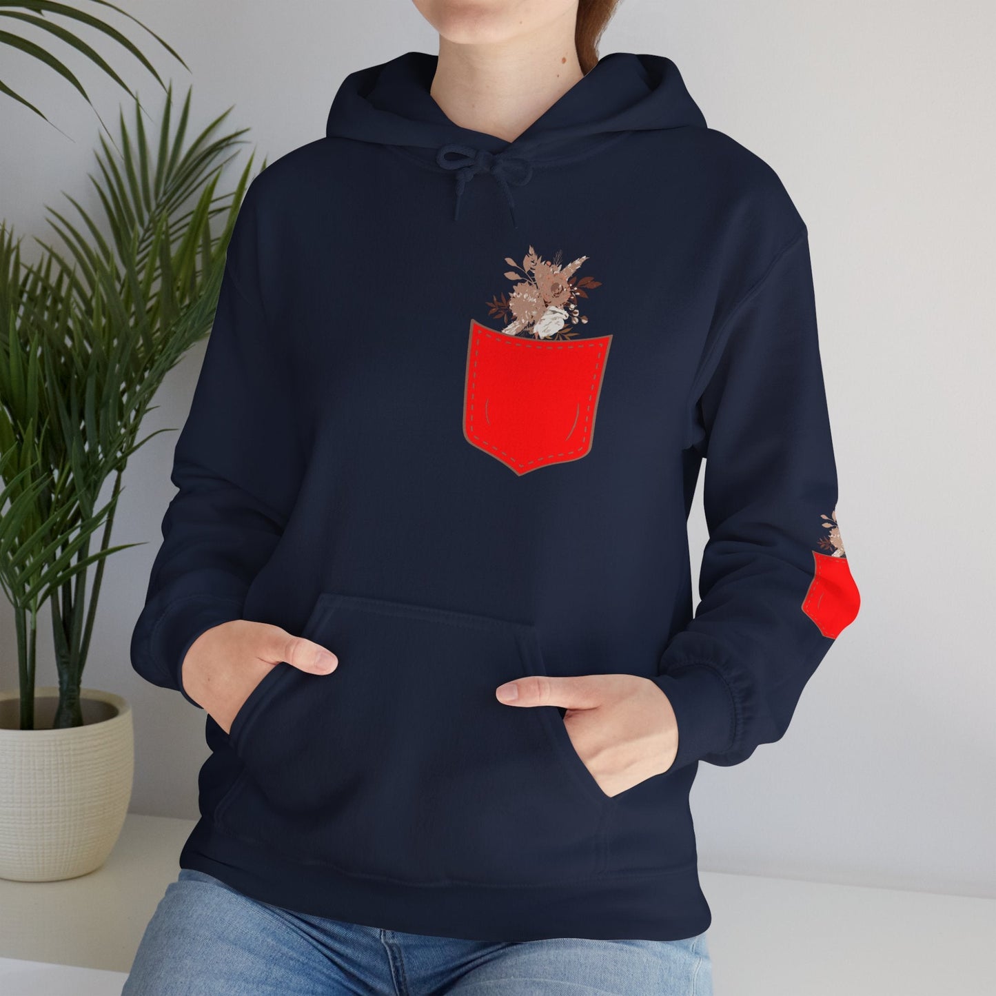 Funny Botanic Autumn Unisex Hoodie Sweatshirt with Pocket Flowers Boho Wear