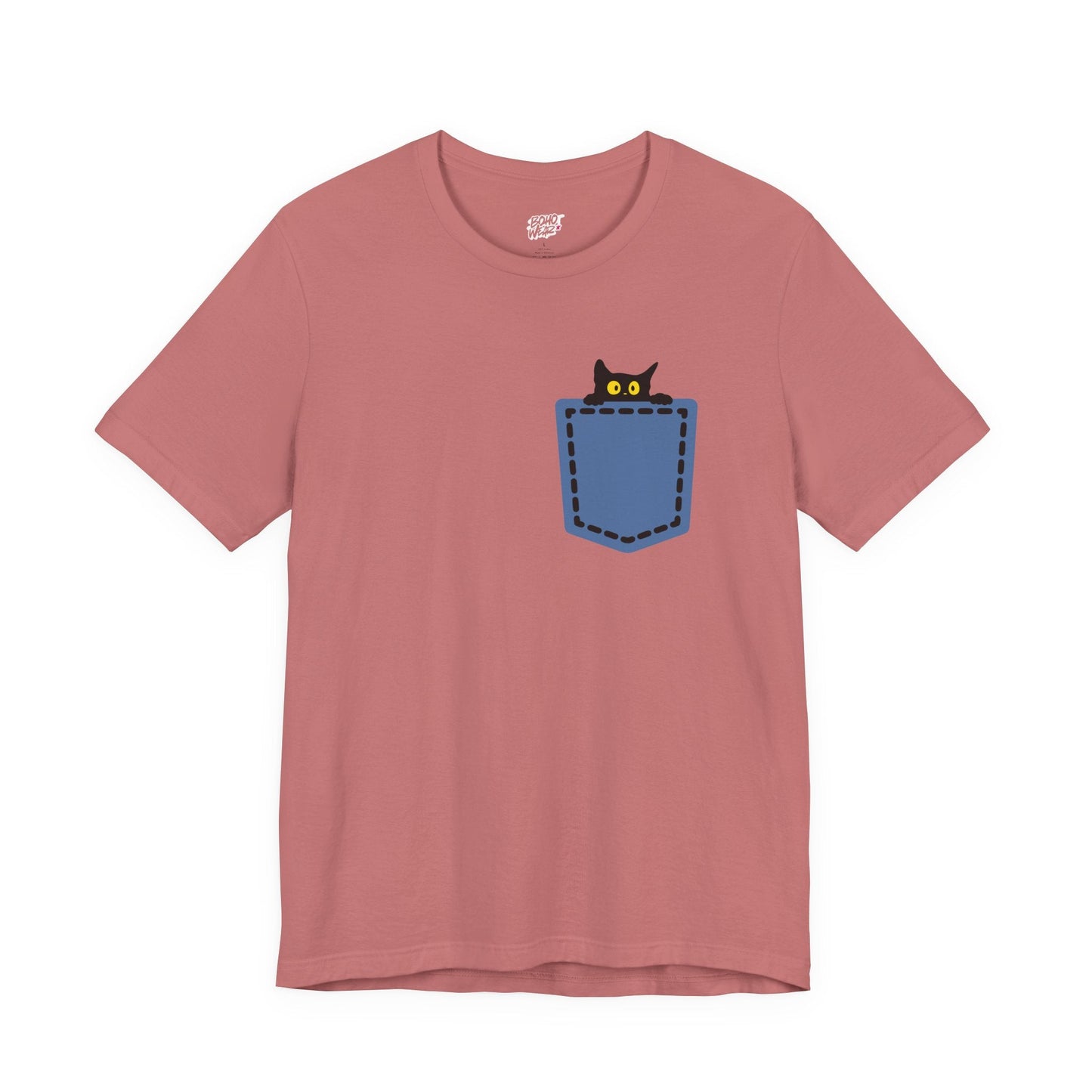 Cat Pocket Tee Printify