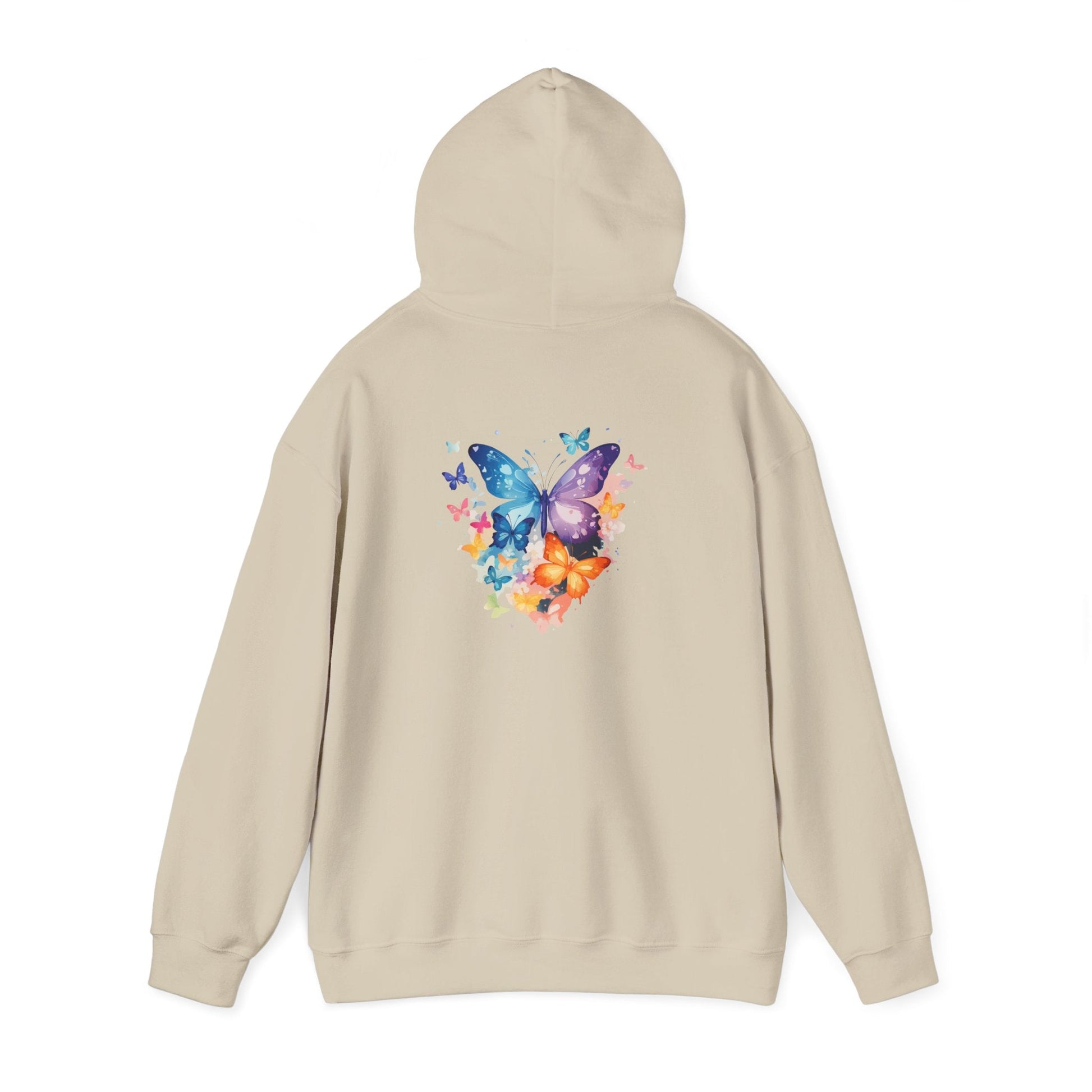 Colorful Butterfly Hoodie - Artistic Unisex Sweatshirt for Spring Adventures Printify