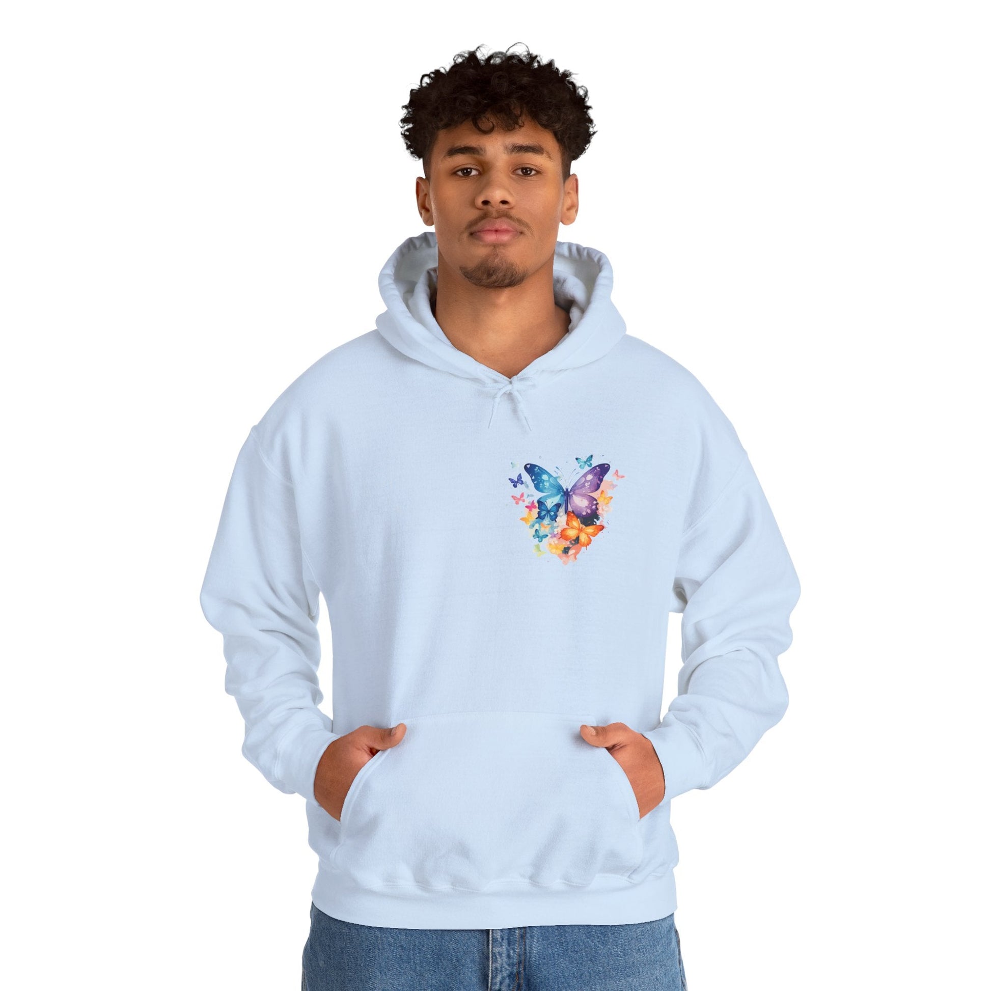 Colorful Butterfly Hoodie - Artistic Unisex Sweatshirt for Spring Adventures Printify