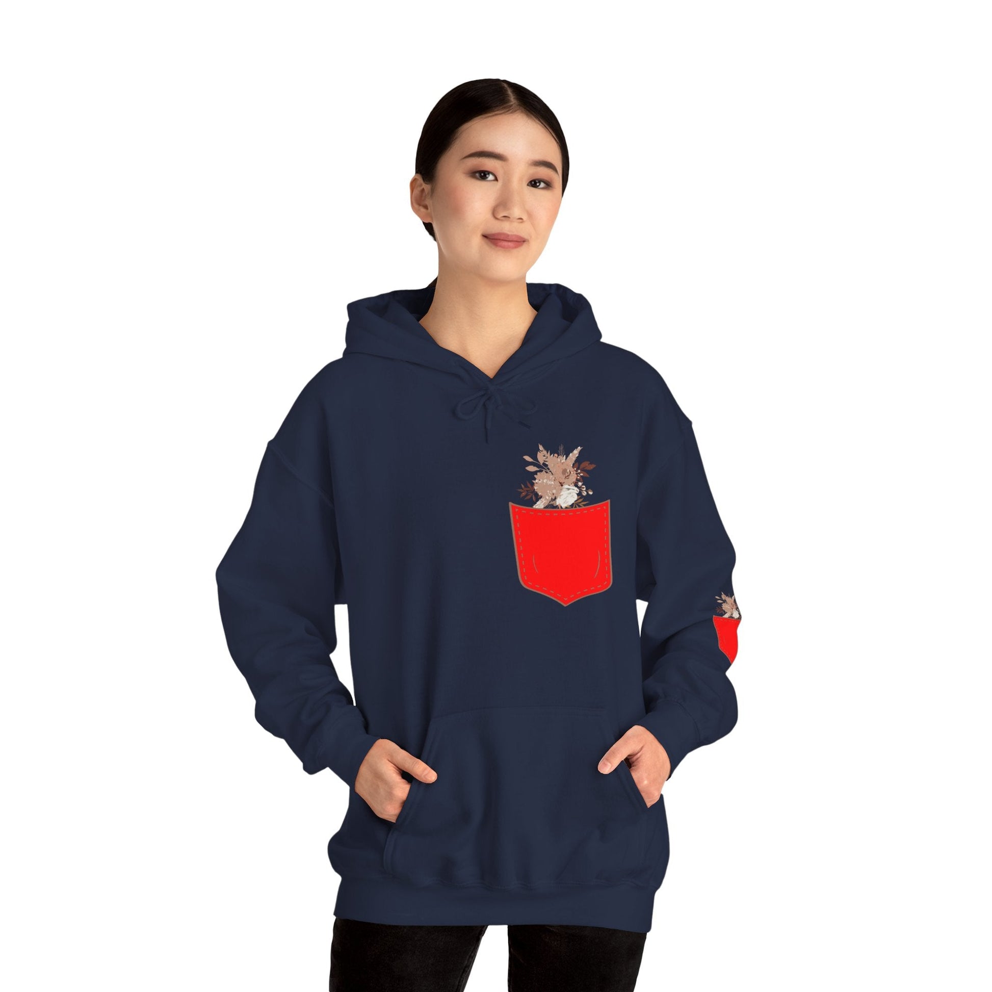 Funny Botanic Autumn Unisex Hoodie Sweatshirt with Pocket Flowers Boho Wear