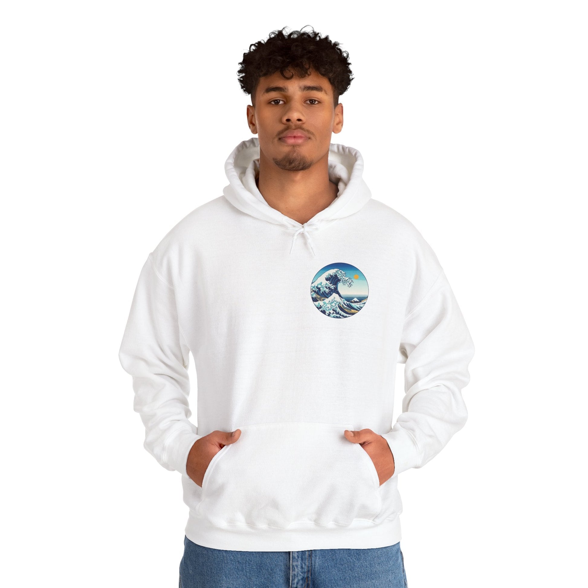 Ocean Wave Graphic Hoodie, Cozy Unisex Sweatshirt, Nature Lover Gift, Beach Vibes Apparel, Art-Inspired Clothing Printify