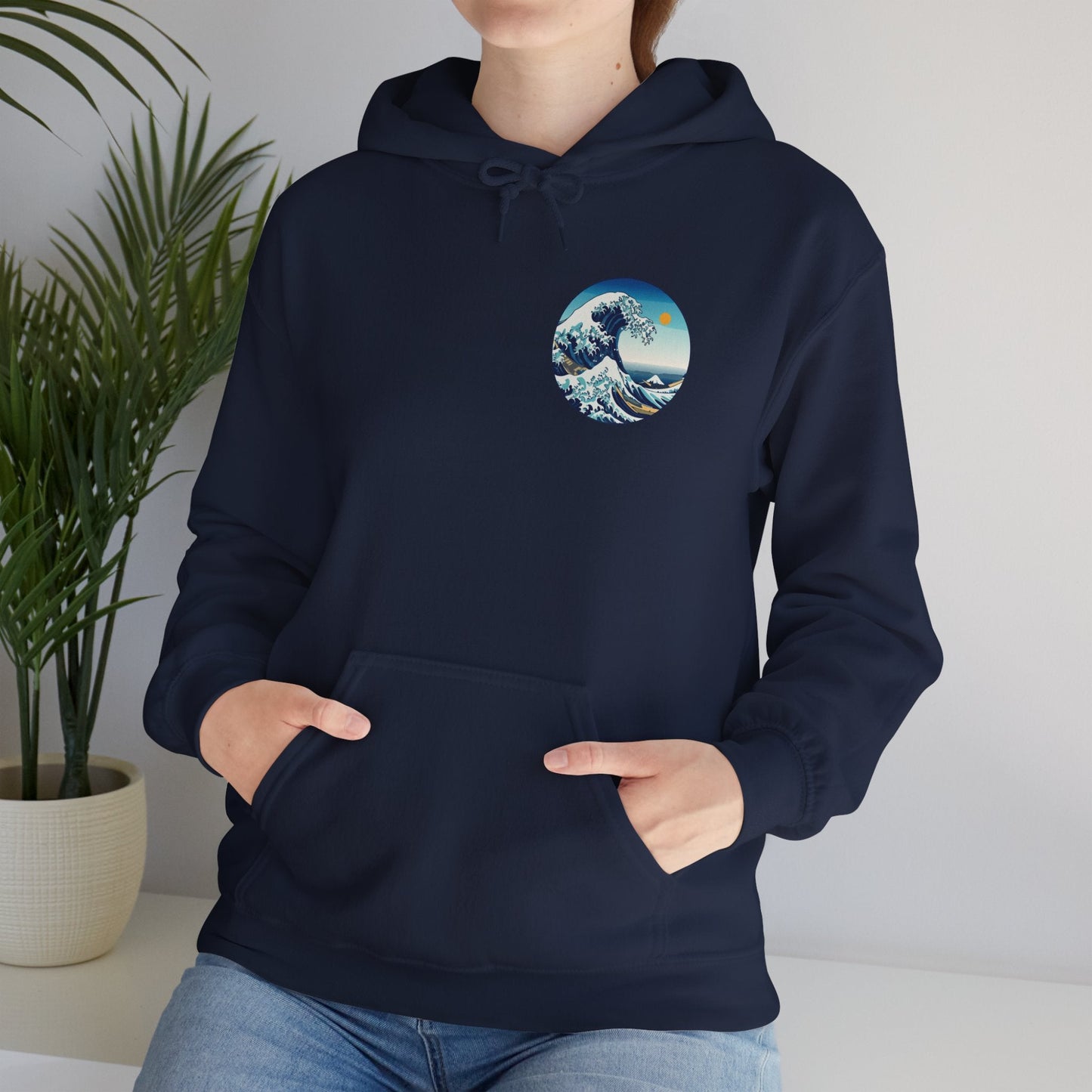 Ocean Wave Graphic Hoodie, Cozy Unisex Sweatshirt, Nature Lover Gift, Beach Vibes Apparel, Art-Inspired Clothing Boho Wear