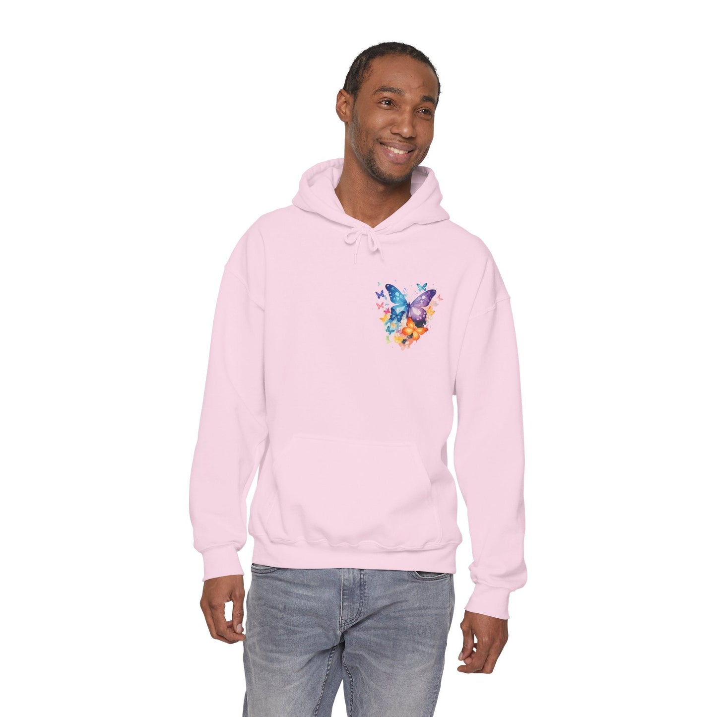 Colorful Butterfly Hoodie - Artistic Unisex Sweatshirt for Spring Adventures Printify