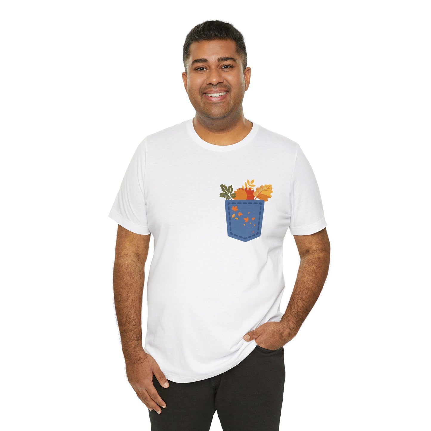 Pocket Boho Tee - Funny Botanic Autumn Design Printify